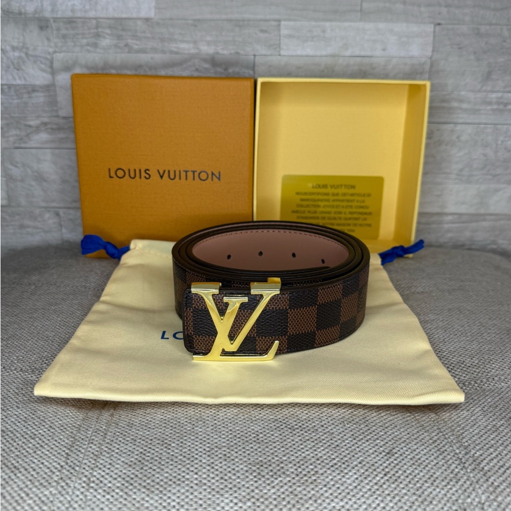 Louis Vuitton Brown and Gold Men's Belt